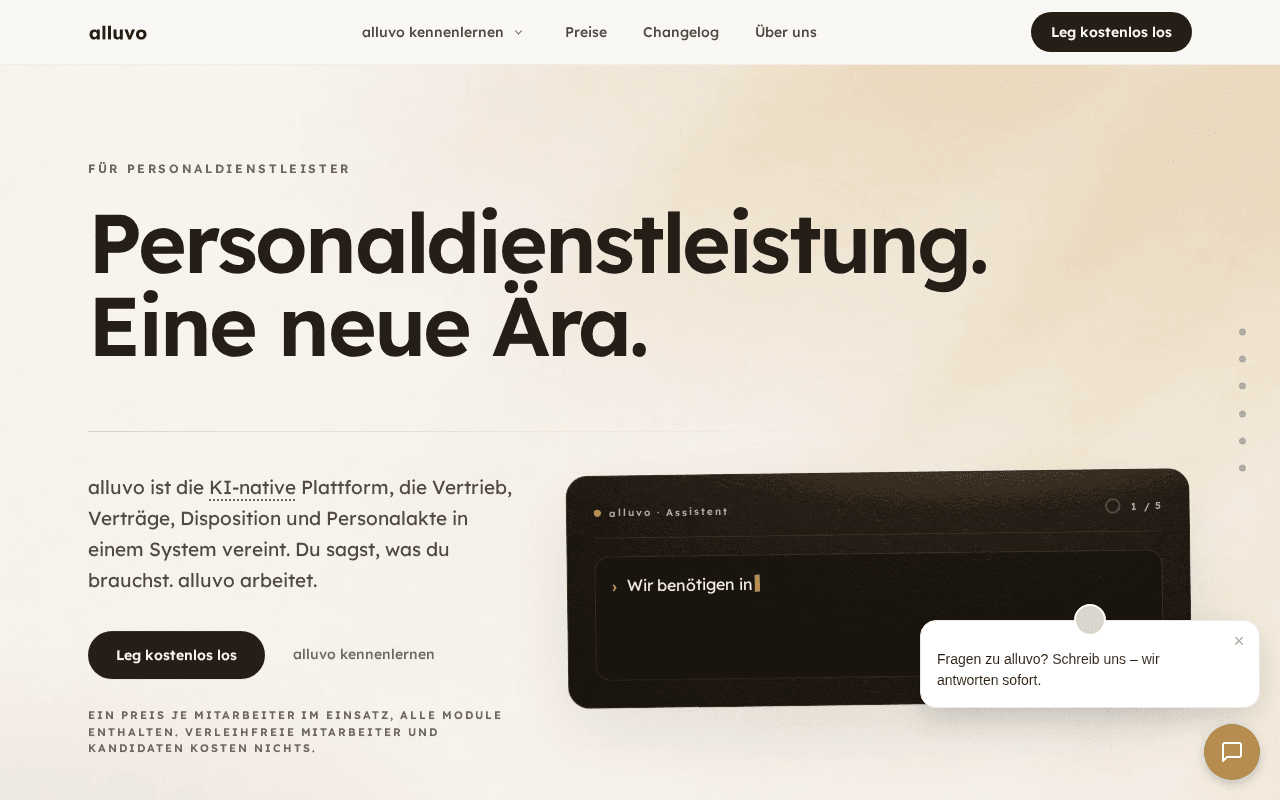 Screenshot of alluvo.ai