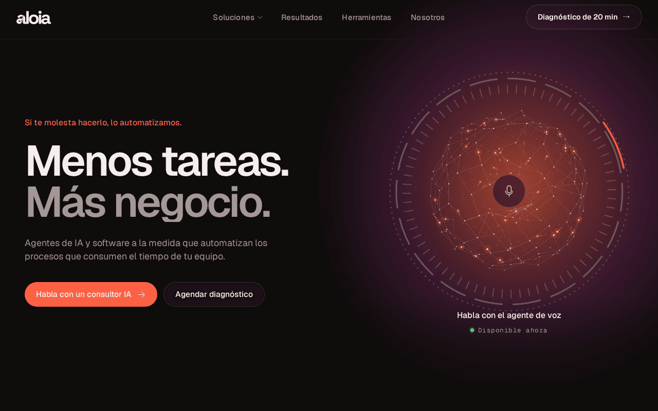Screenshot of aloia.ai