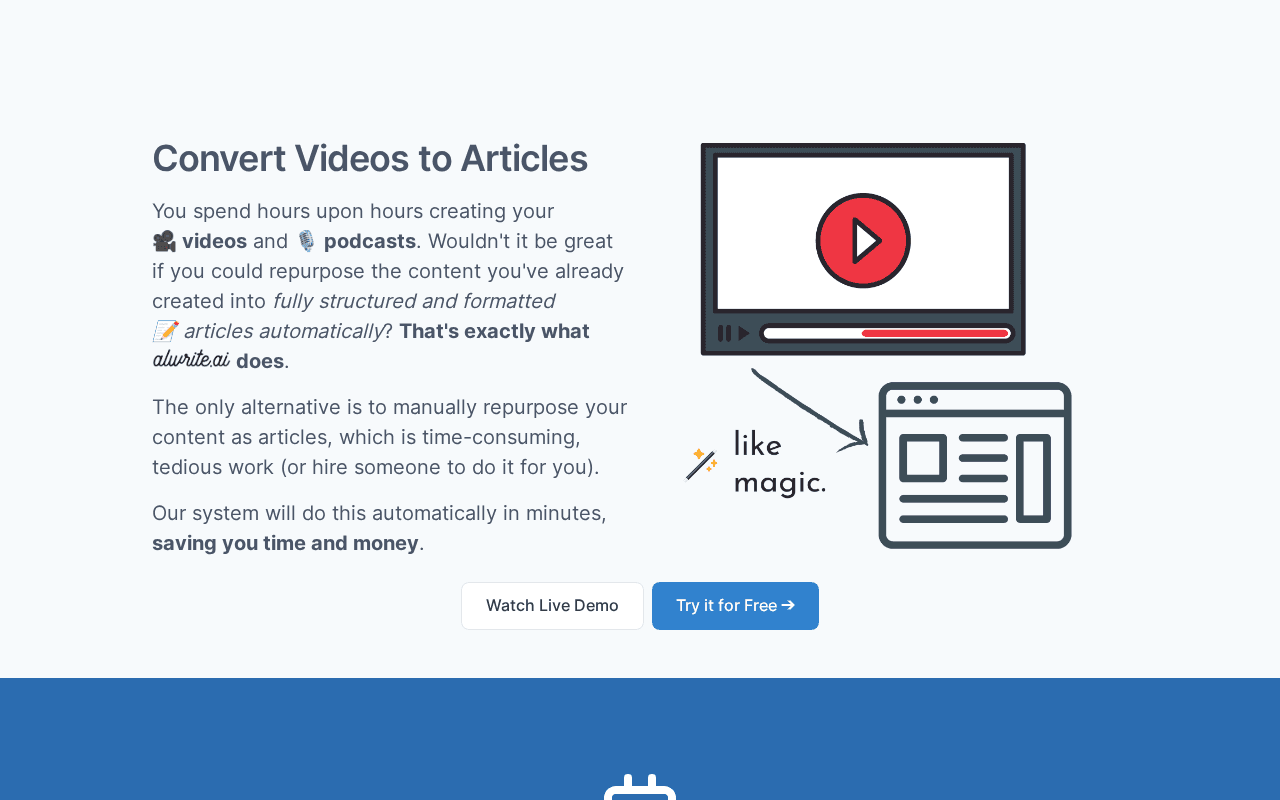 Screenshot of alwrite.ai