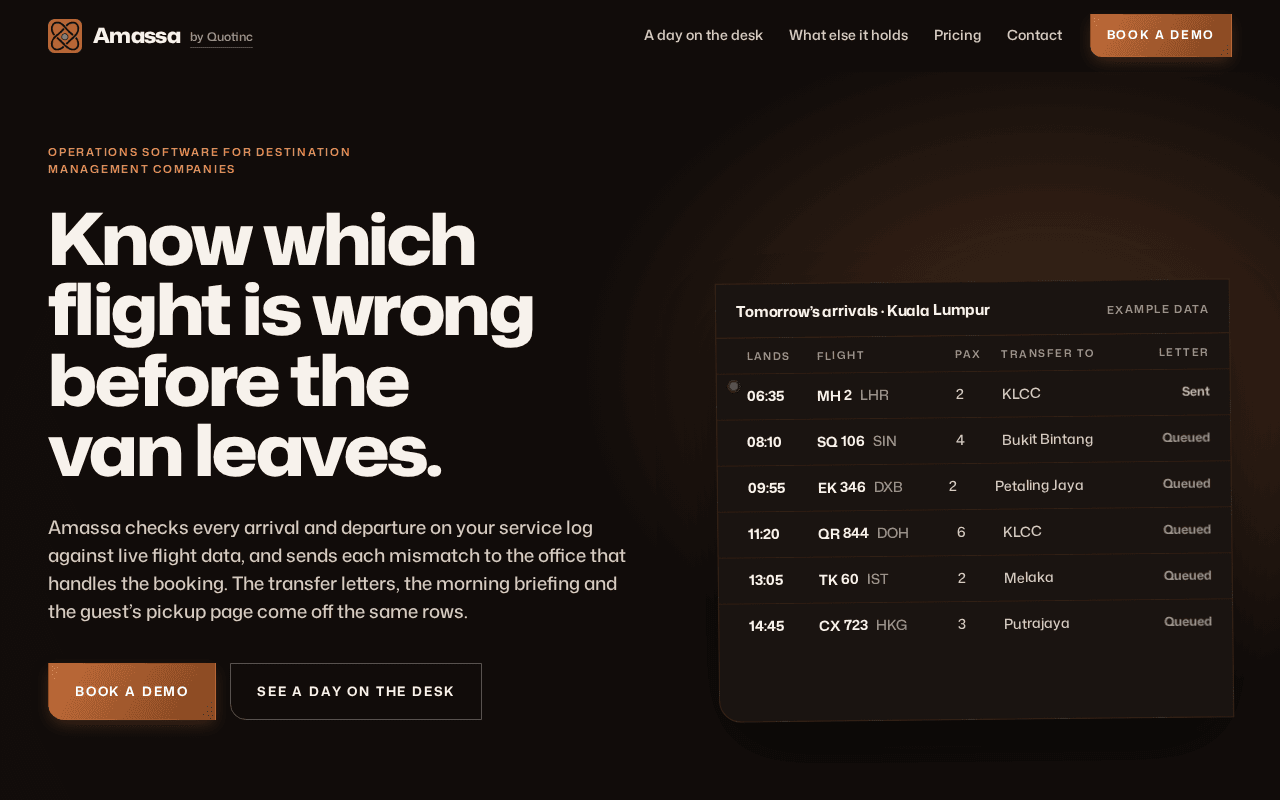 Screenshot of amassa.ai
