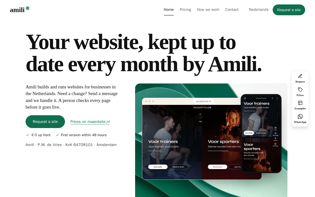 Screenshot of amili.ai