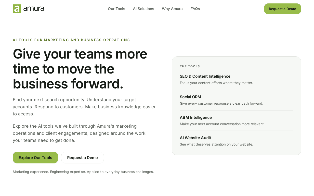 Screenshot of amuratech.ai