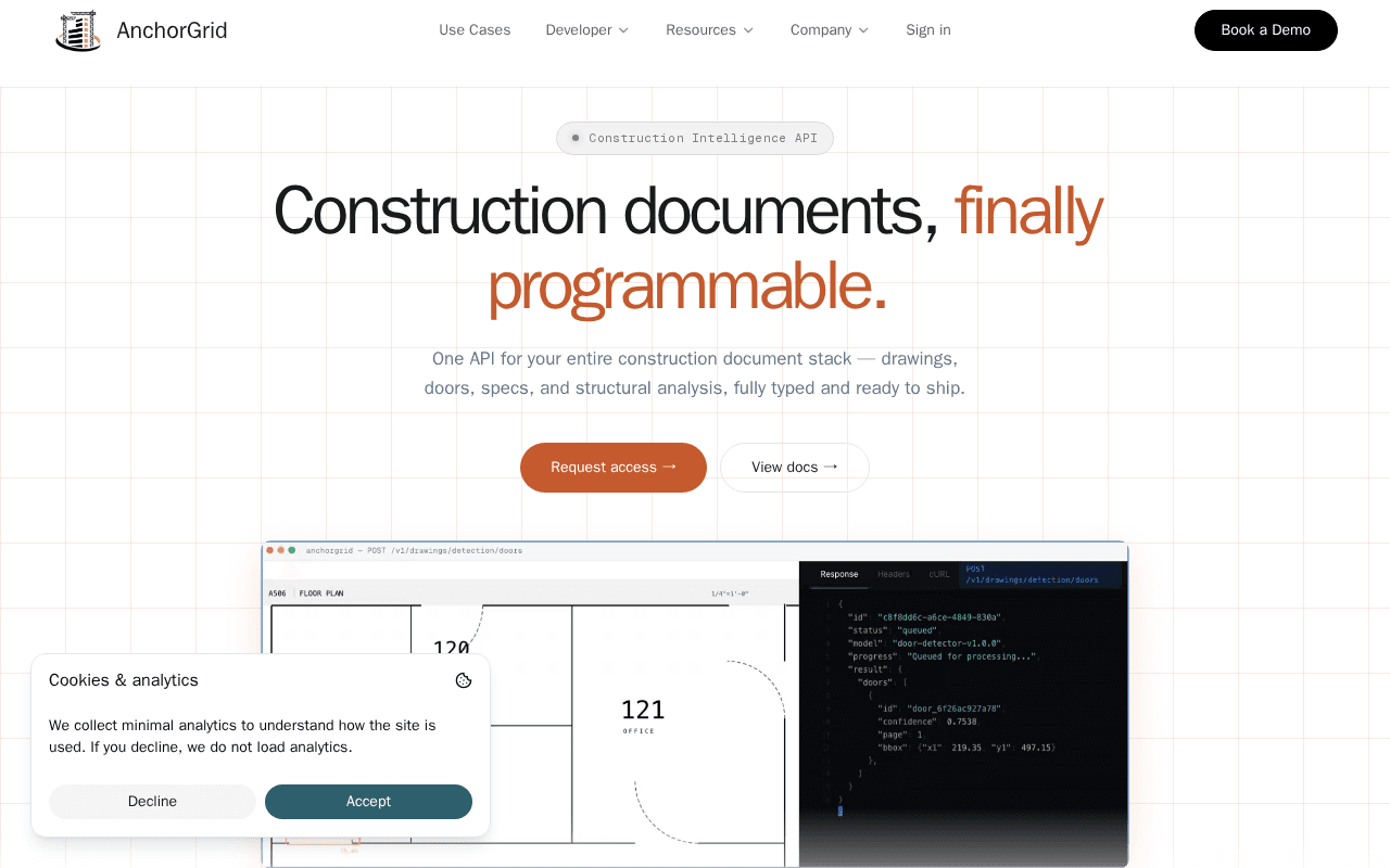 Screenshot of anchorgrid.ai