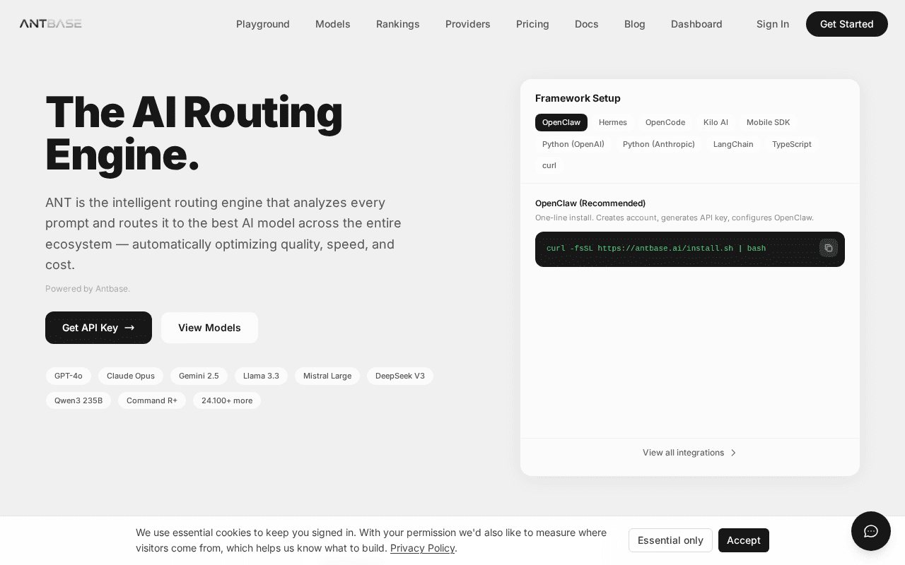 Screenshot of antbase.ai