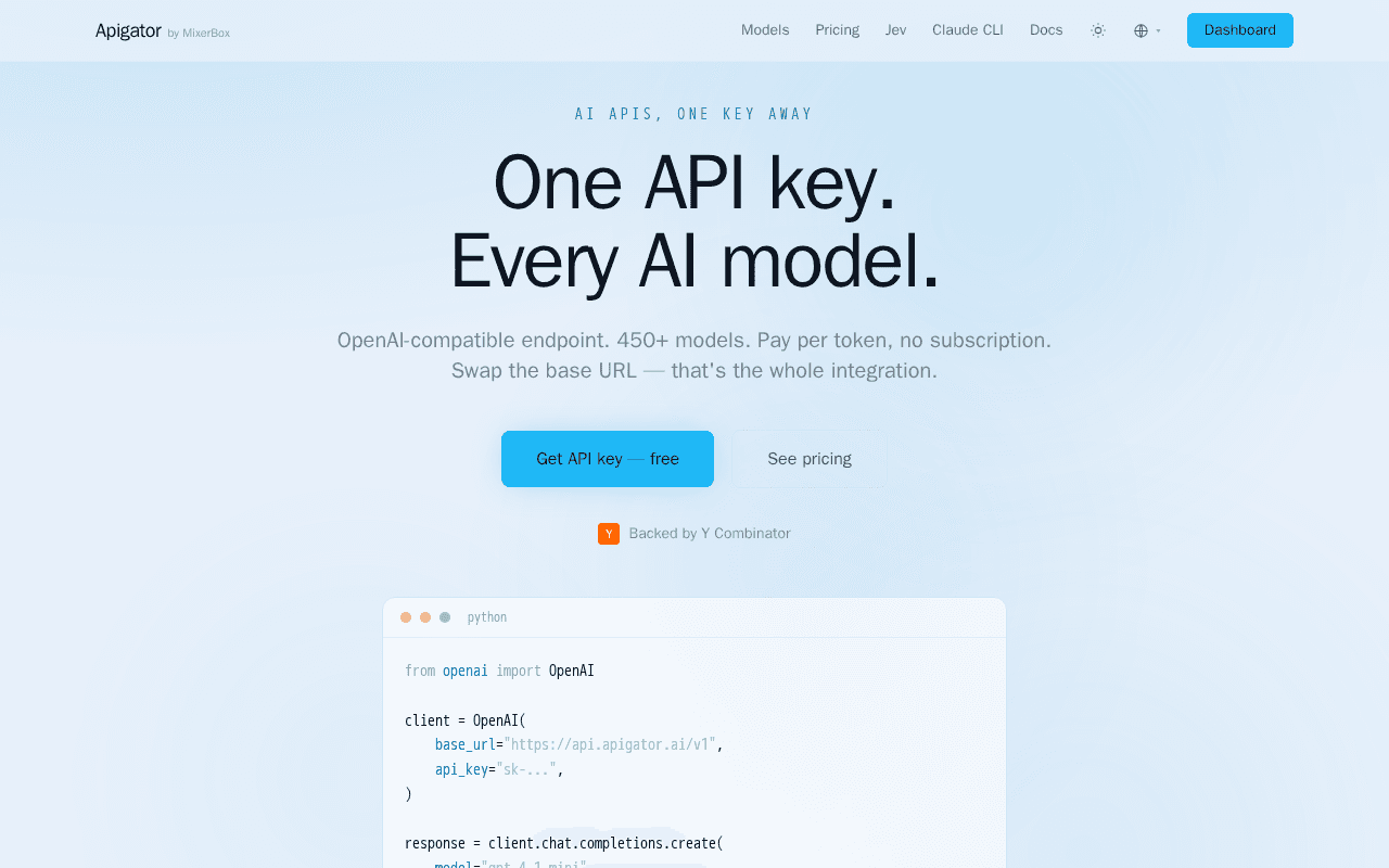 Screenshot of apigator.ai