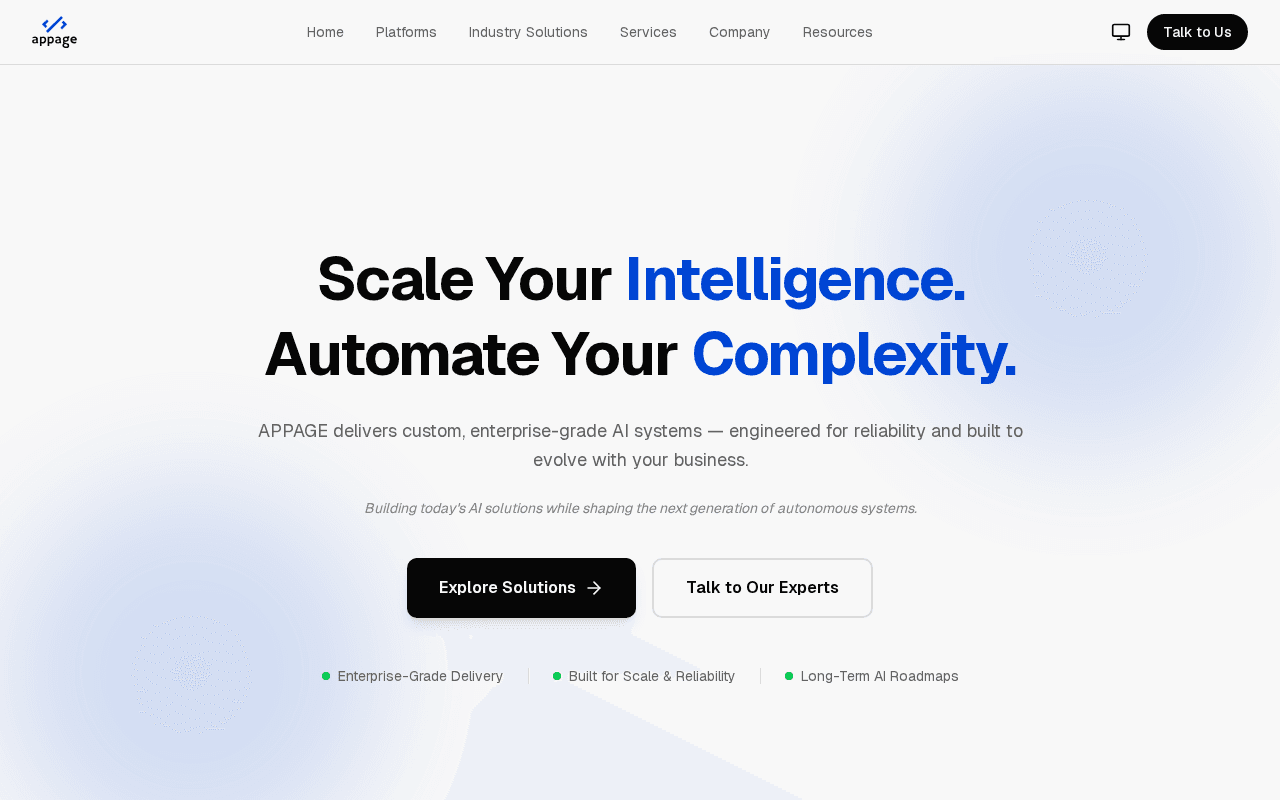 Screenshot of appage.ai