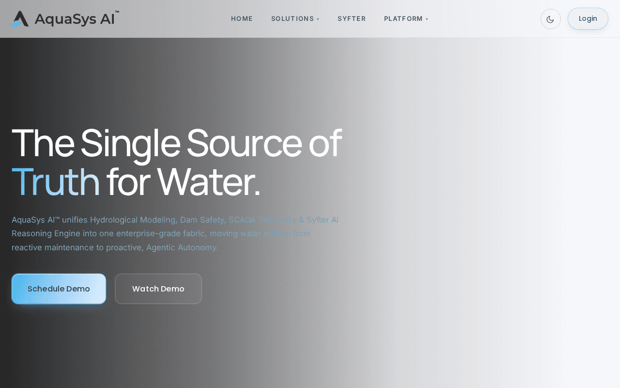 Screenshot of aquasys.ai