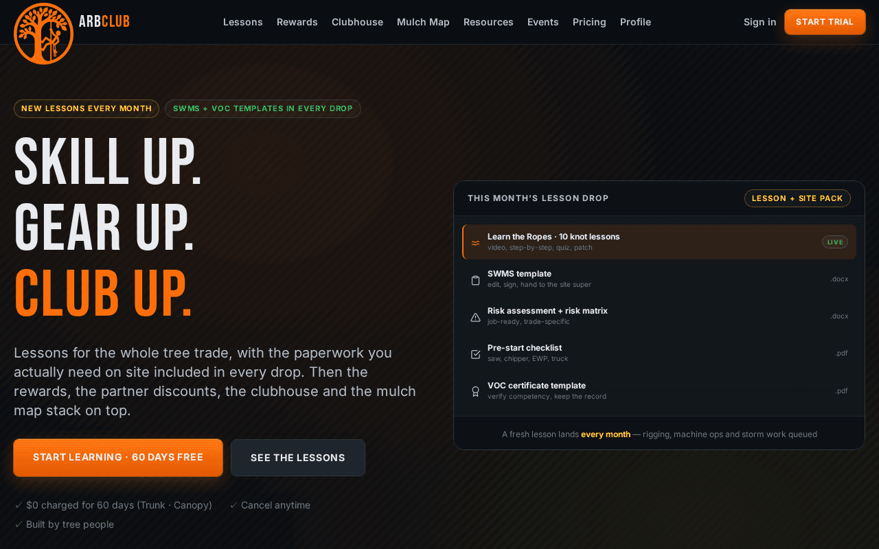 Screenshot of arbclub.ai