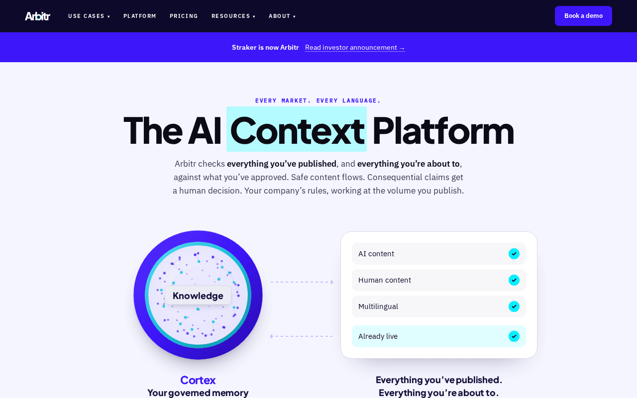 Screenshot of arbitr.ai