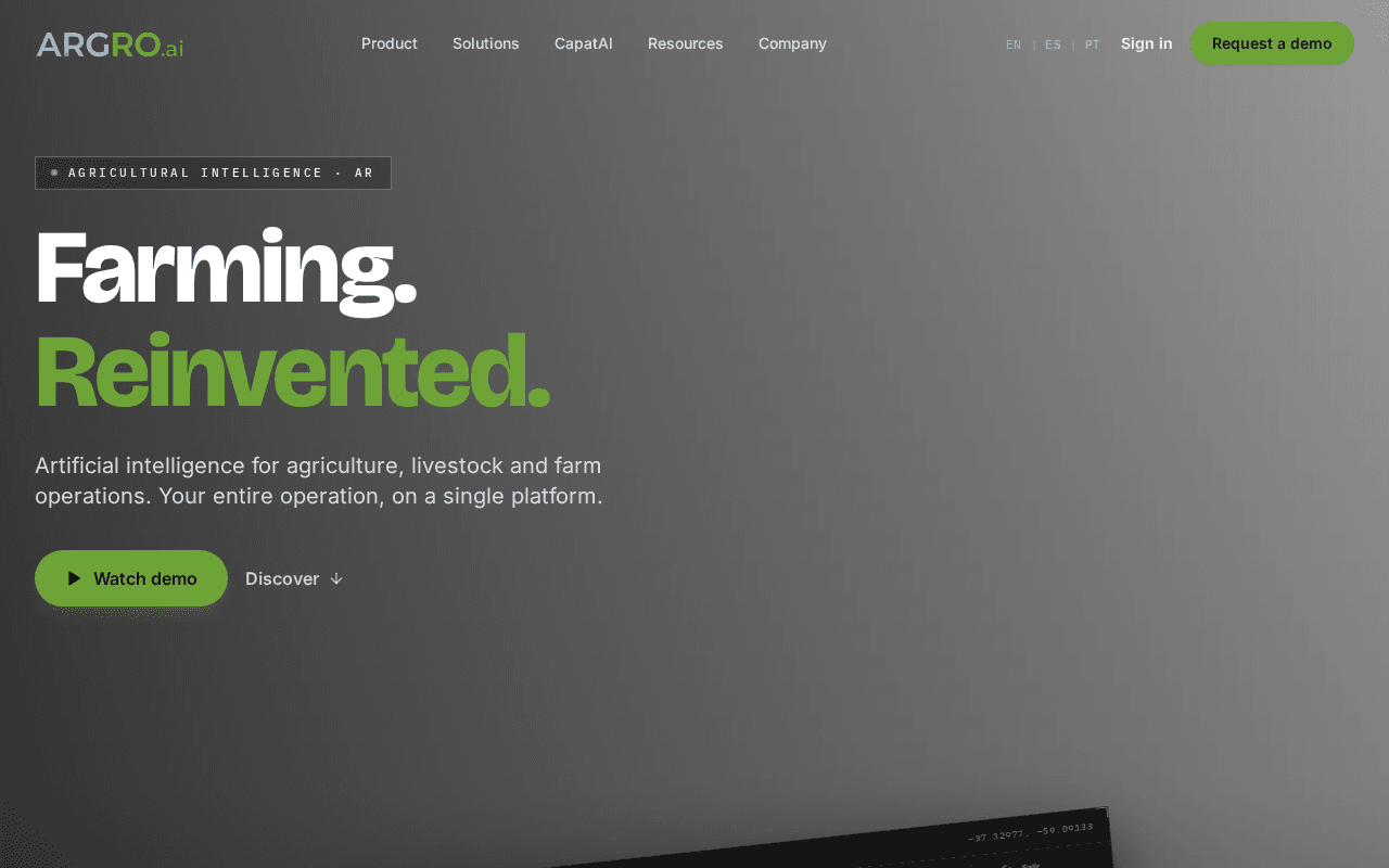Screenshot of argro.ai