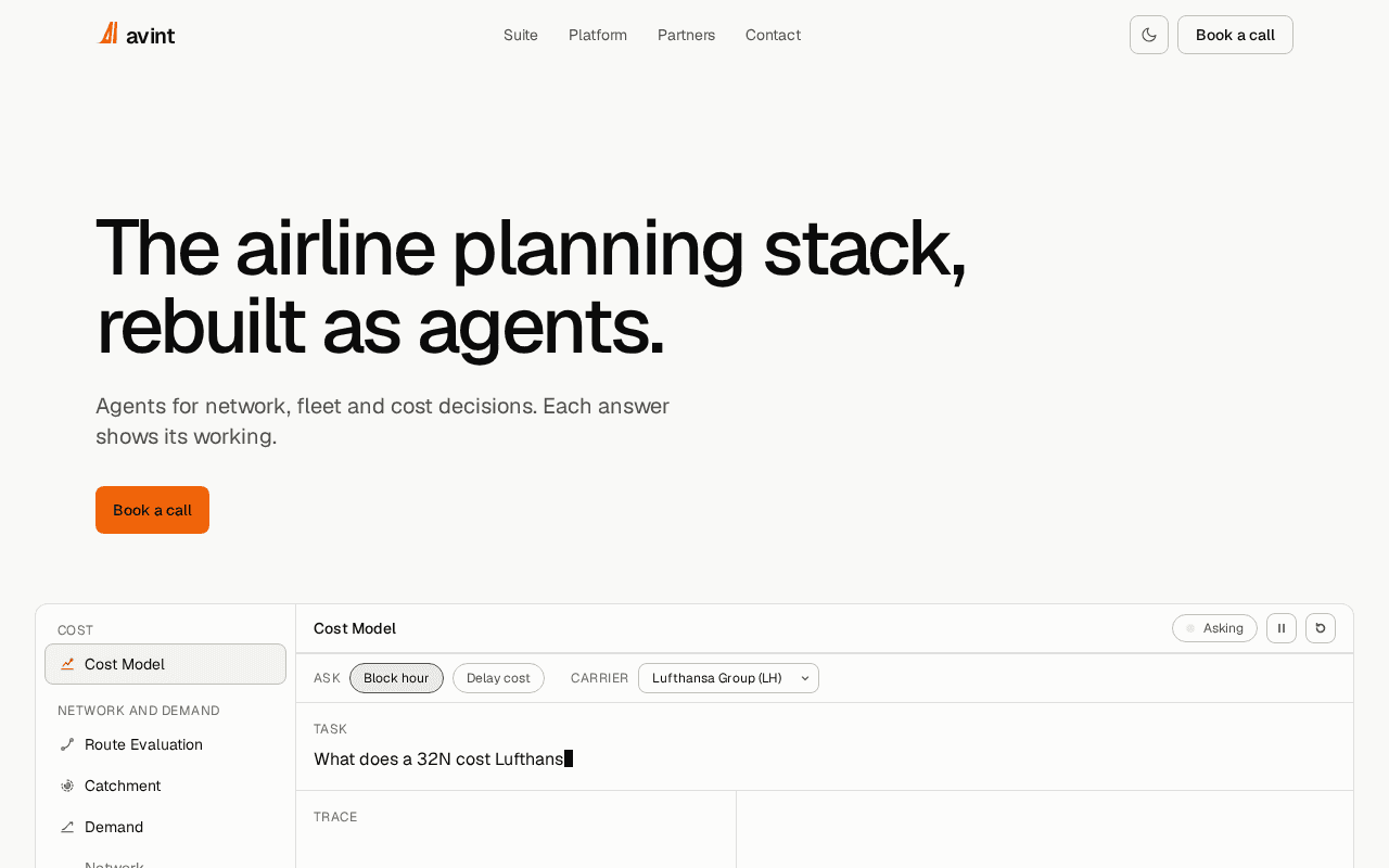 Screenshot of avint.ai