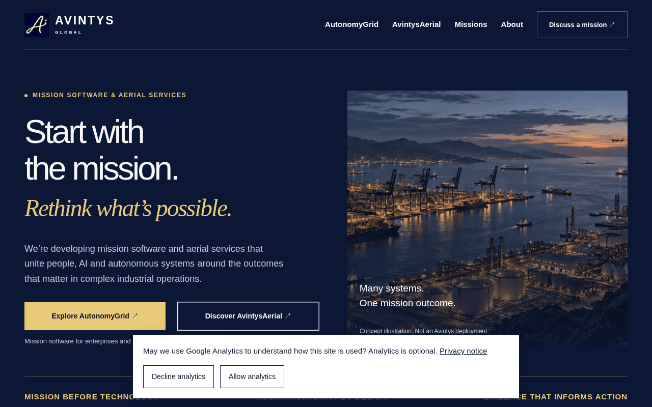 Screenshot of avintys.ai