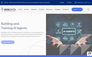 Screenshot of ayadata.ai