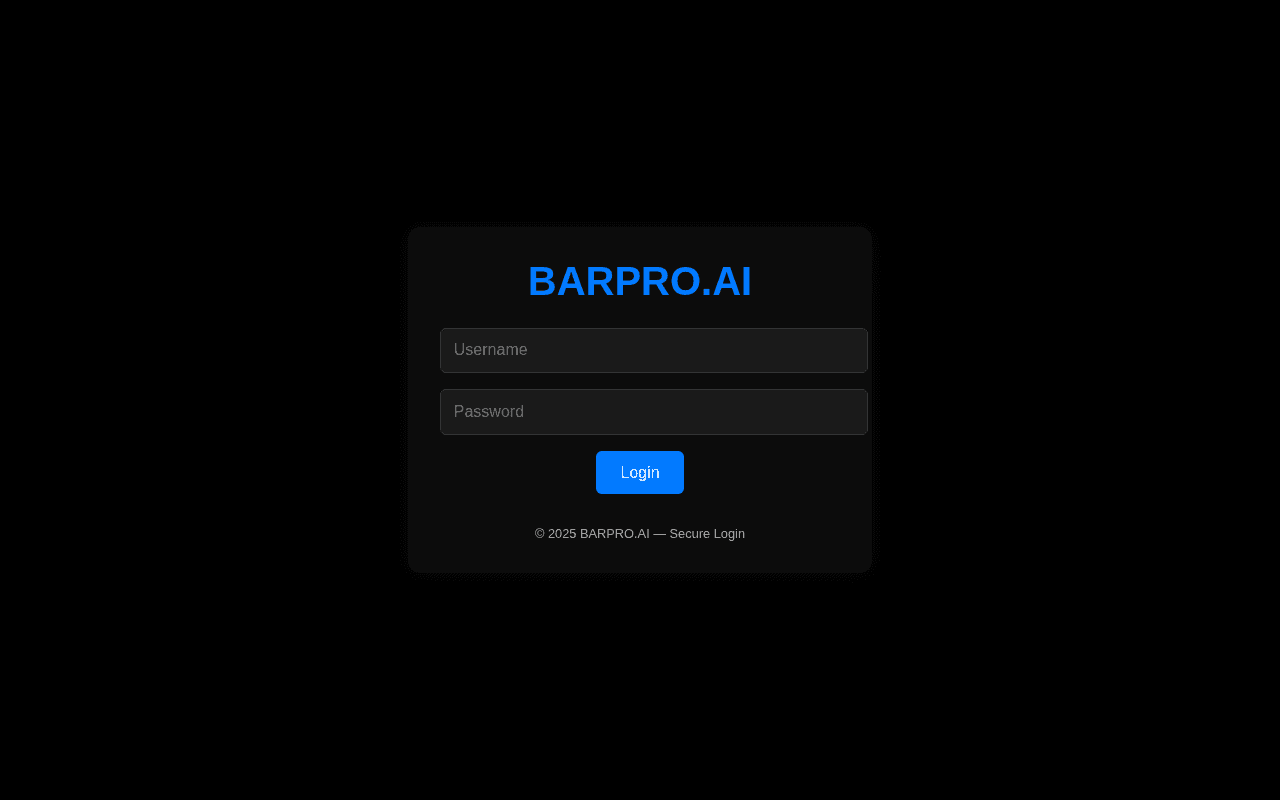 Screenshot of barpro.ai