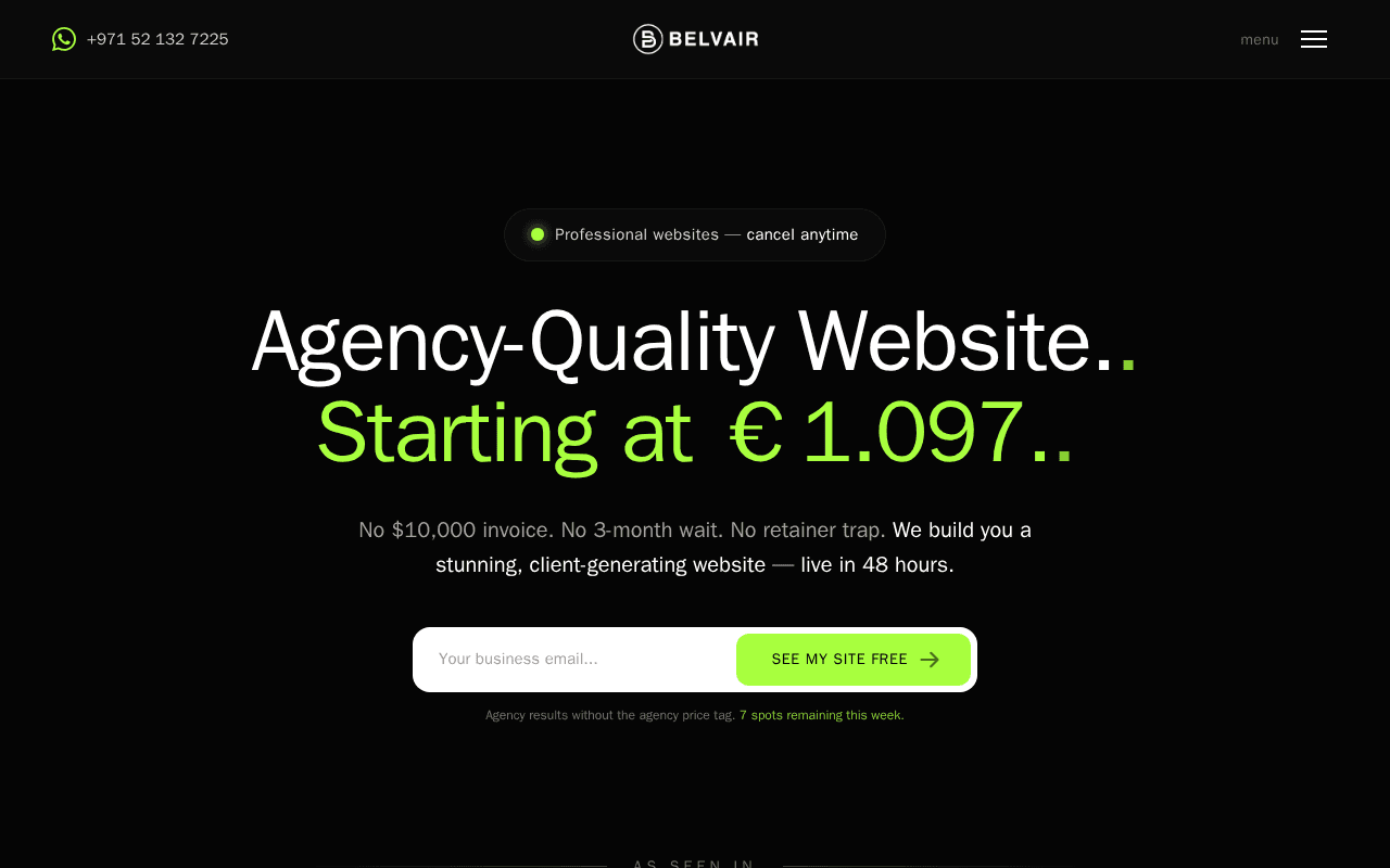 Screenshot of belvair.ai