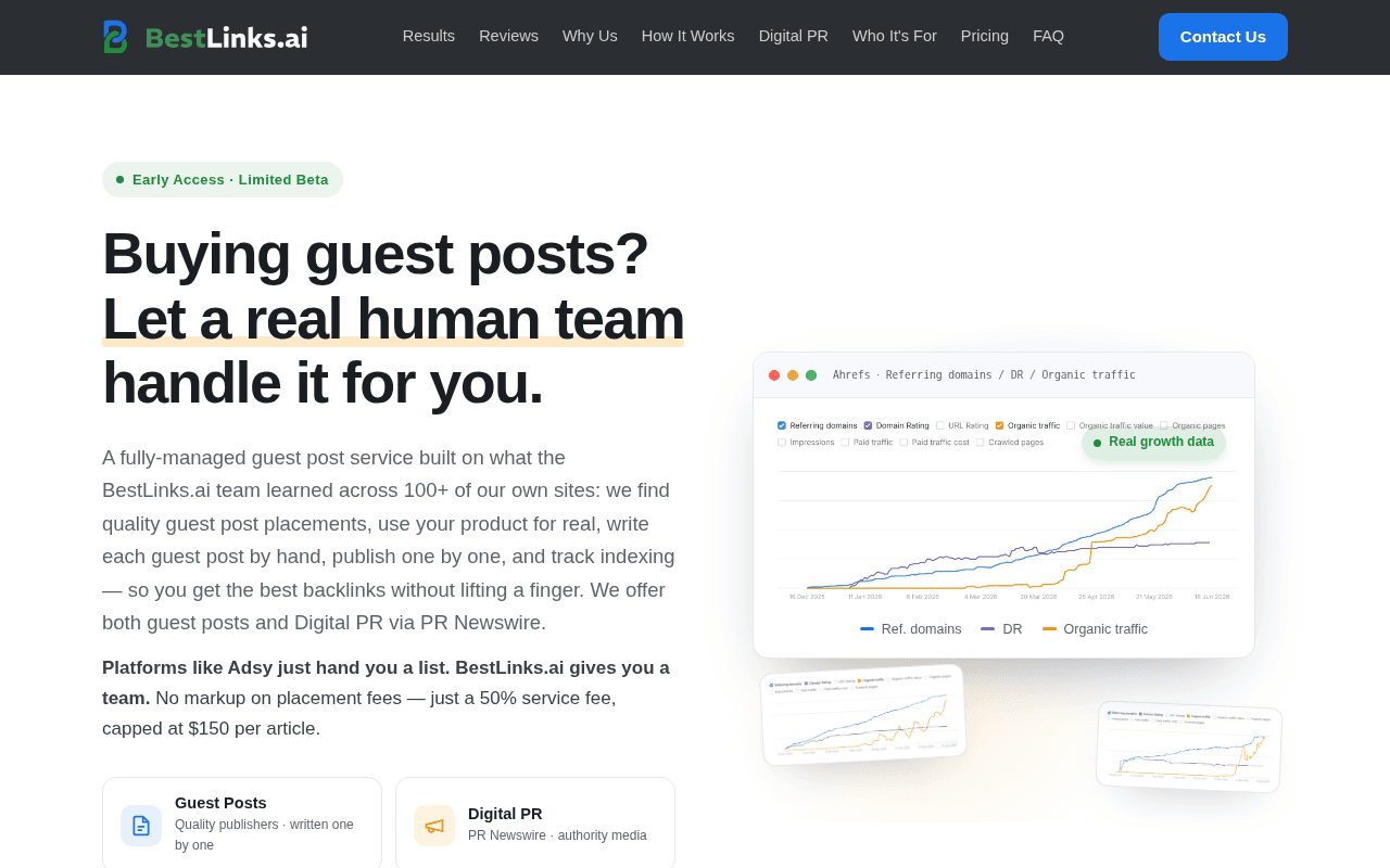 Screenshot of bestlinks.ai