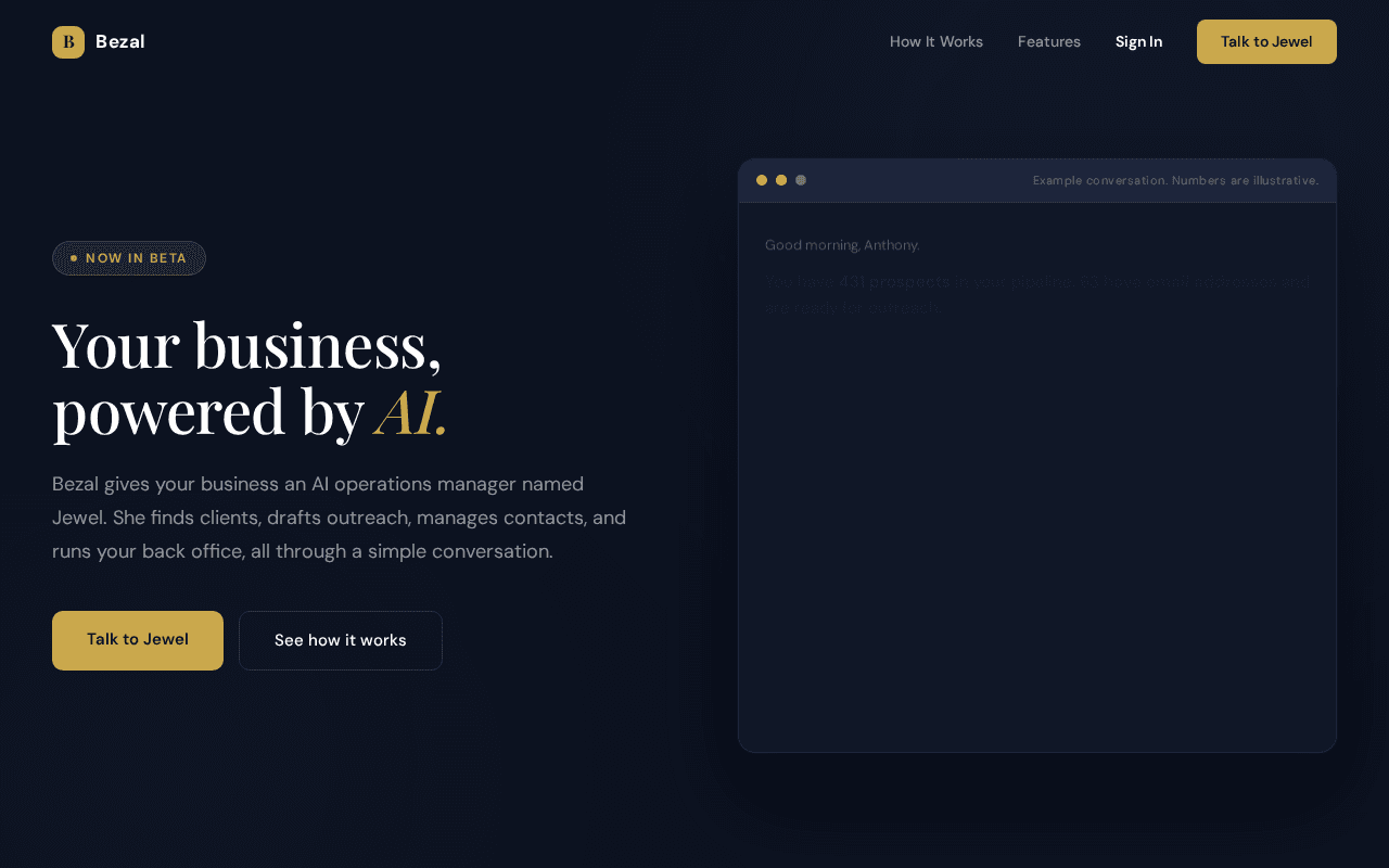 Screenshot of bezal.ai