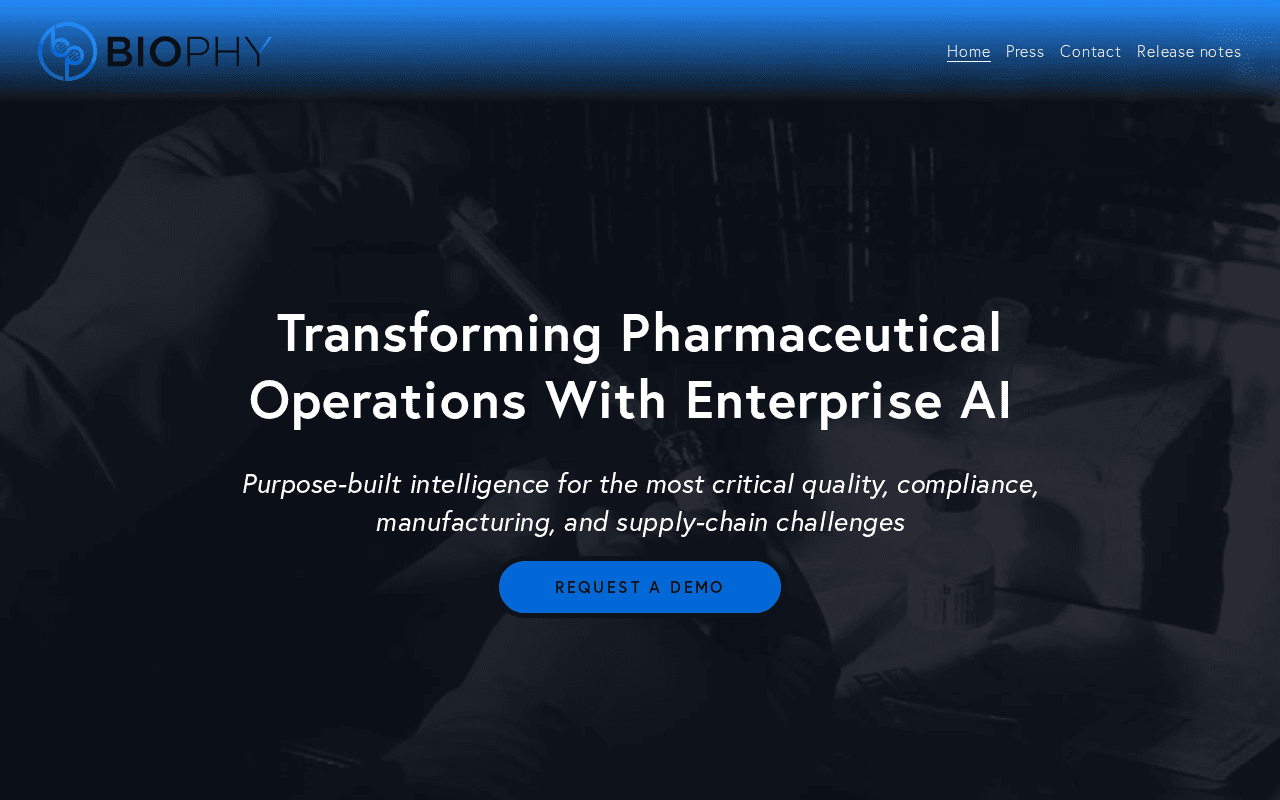 Screenshot of biophy.ai