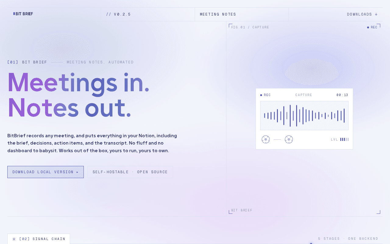 Screenshot of bitbrief.ai