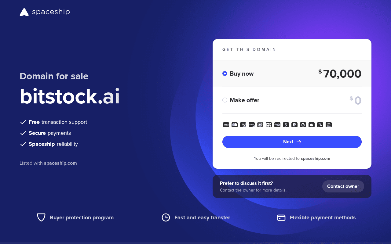 Screenshot of bitstock.ai