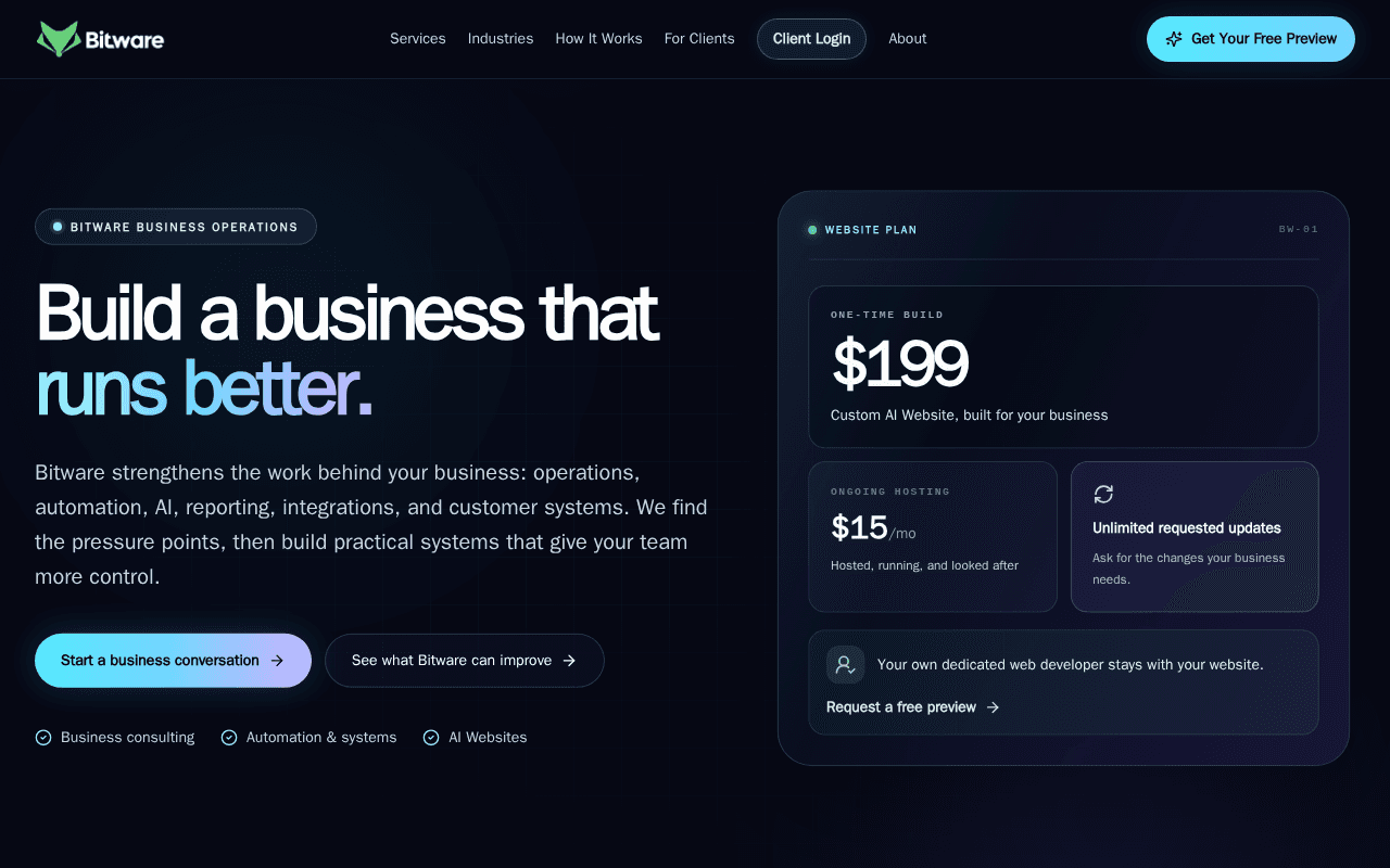 Screenshot of bitware.ai