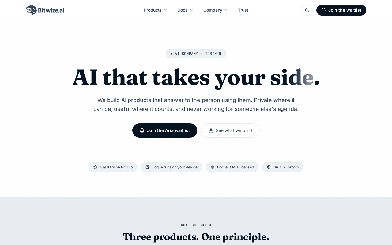Screenshot of bitwize.ai