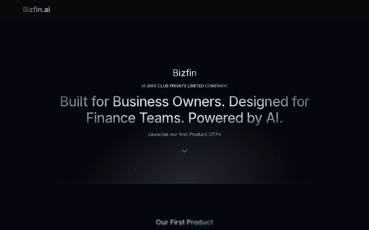 Screenshot of bizfin.ai