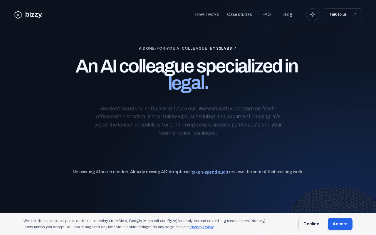 Screenshot of bizzywork.ai