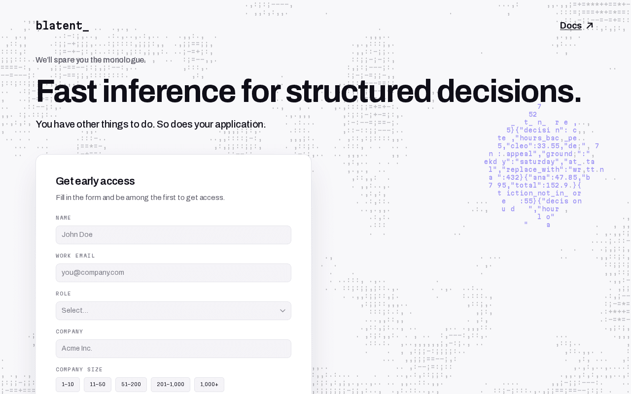 Screenshot of blatent.ai