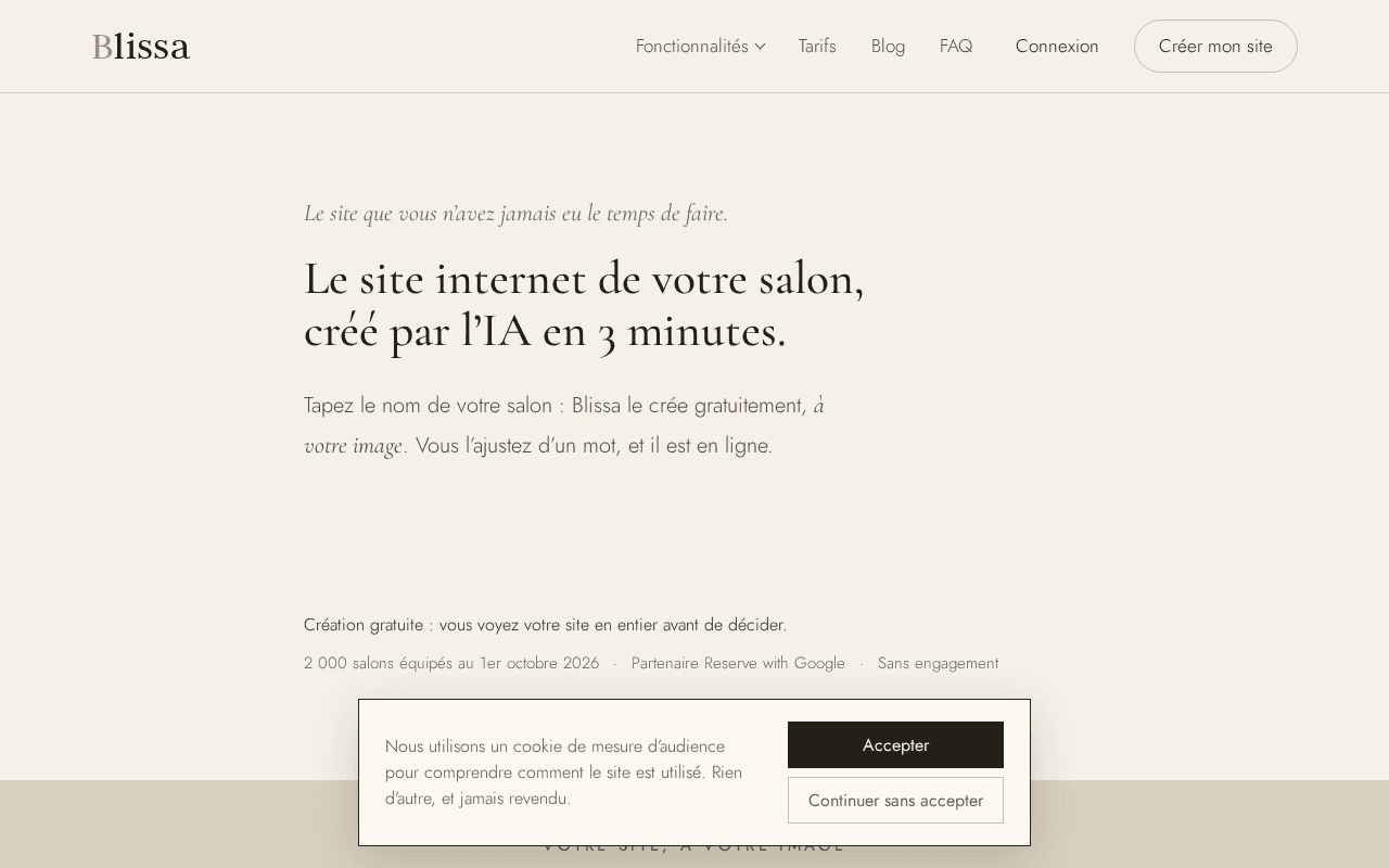 Screenshot of blissa.ai