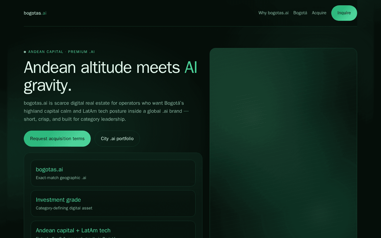 Screenshot of bogotas.ai