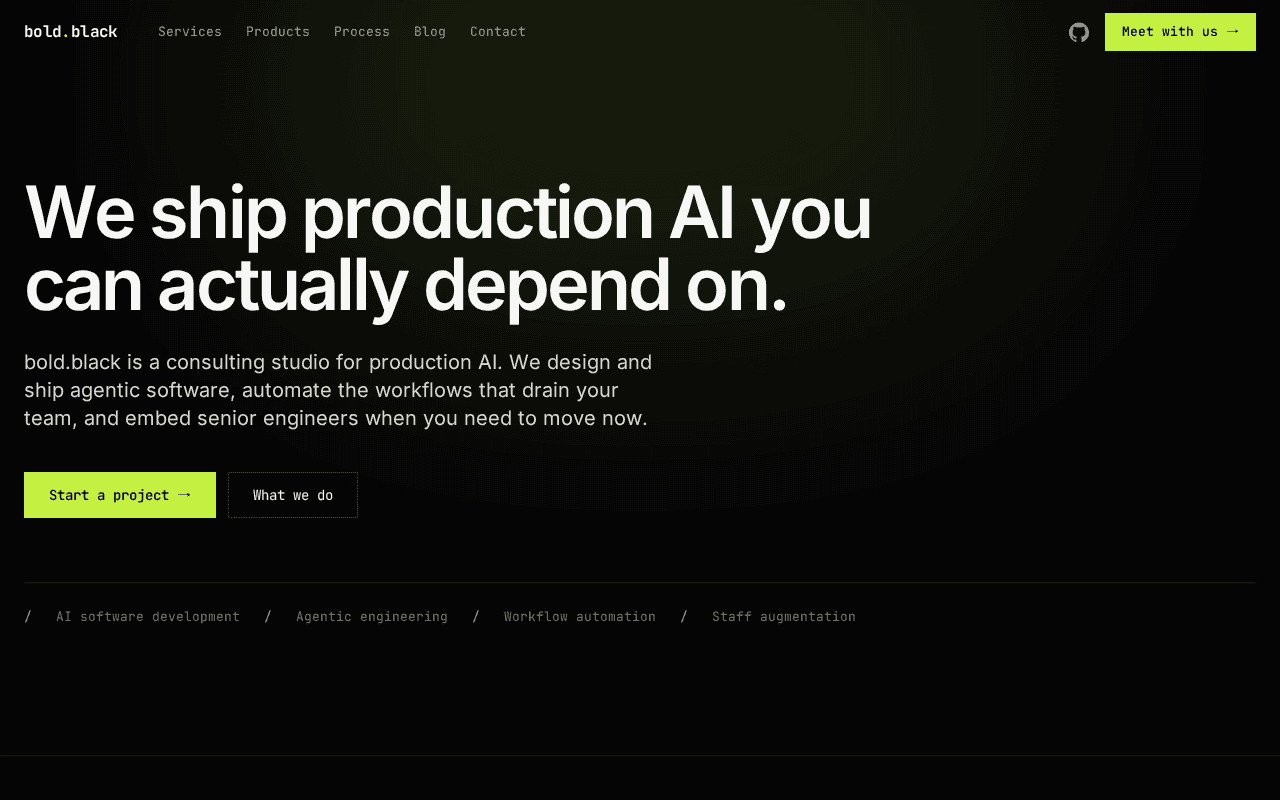 Screenshot of boldblack.ai