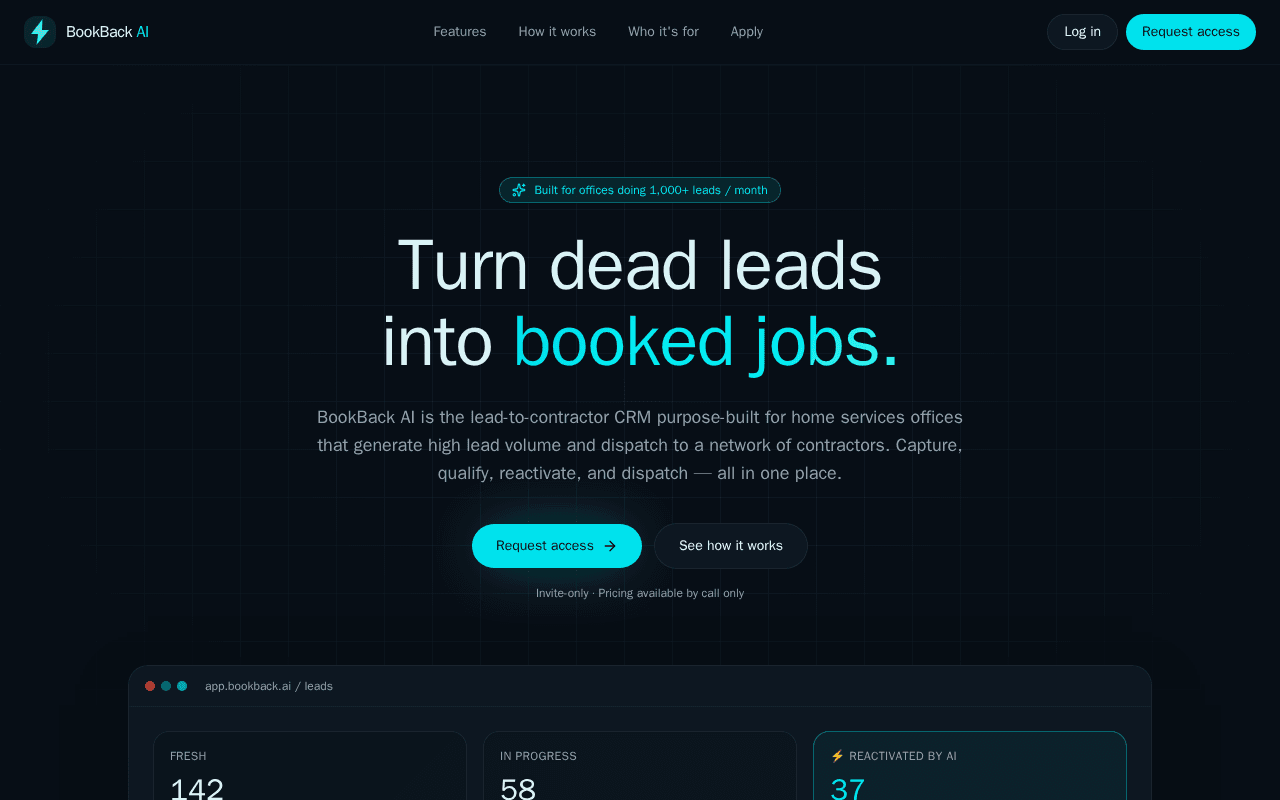 Screenshot of bookback.ai