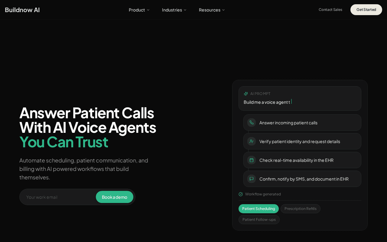 Screenshot of buildnow.ai