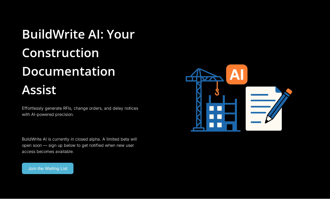 Screenshot of buildwrite.ai