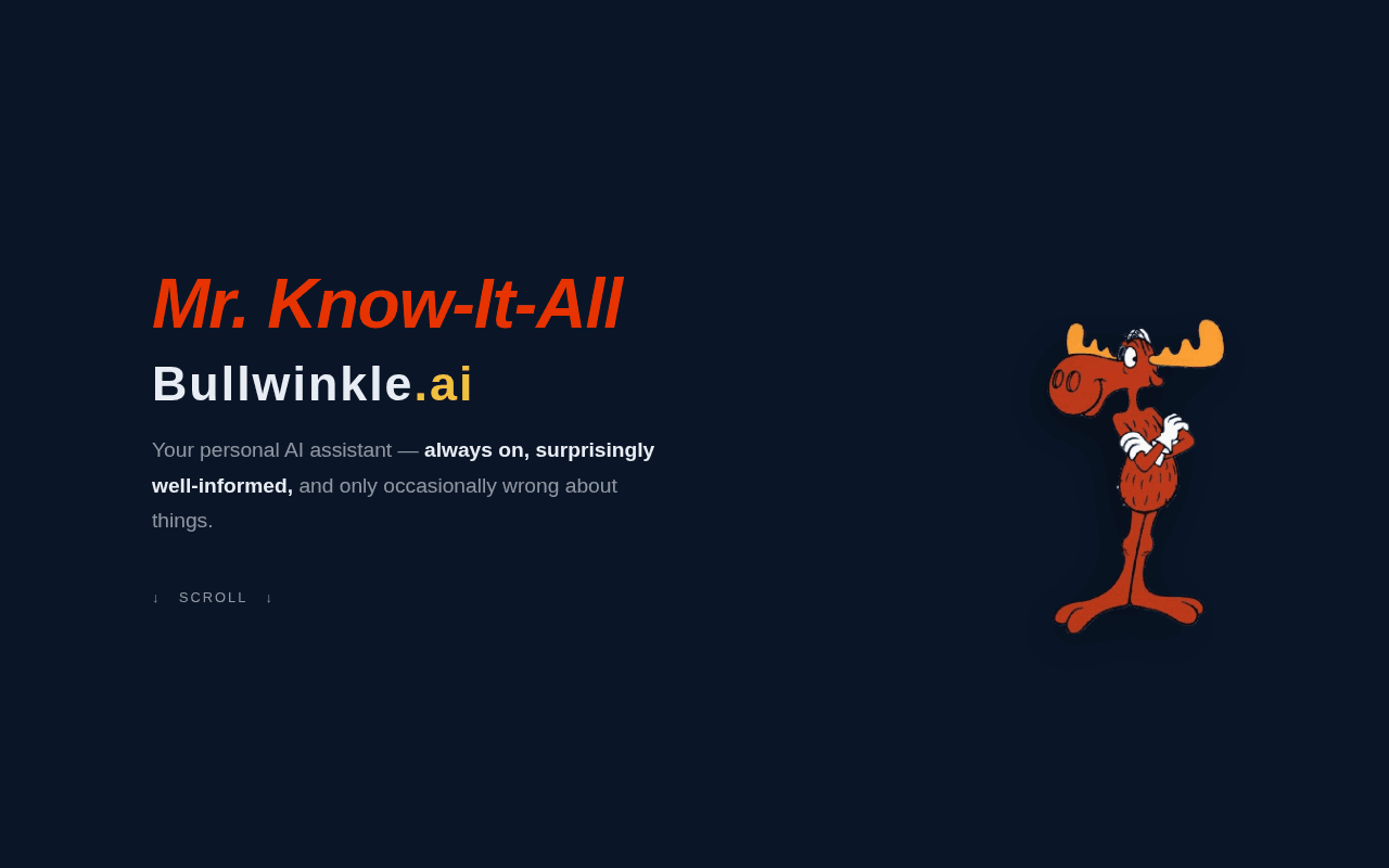 Screenshot of bullwinkle.ai