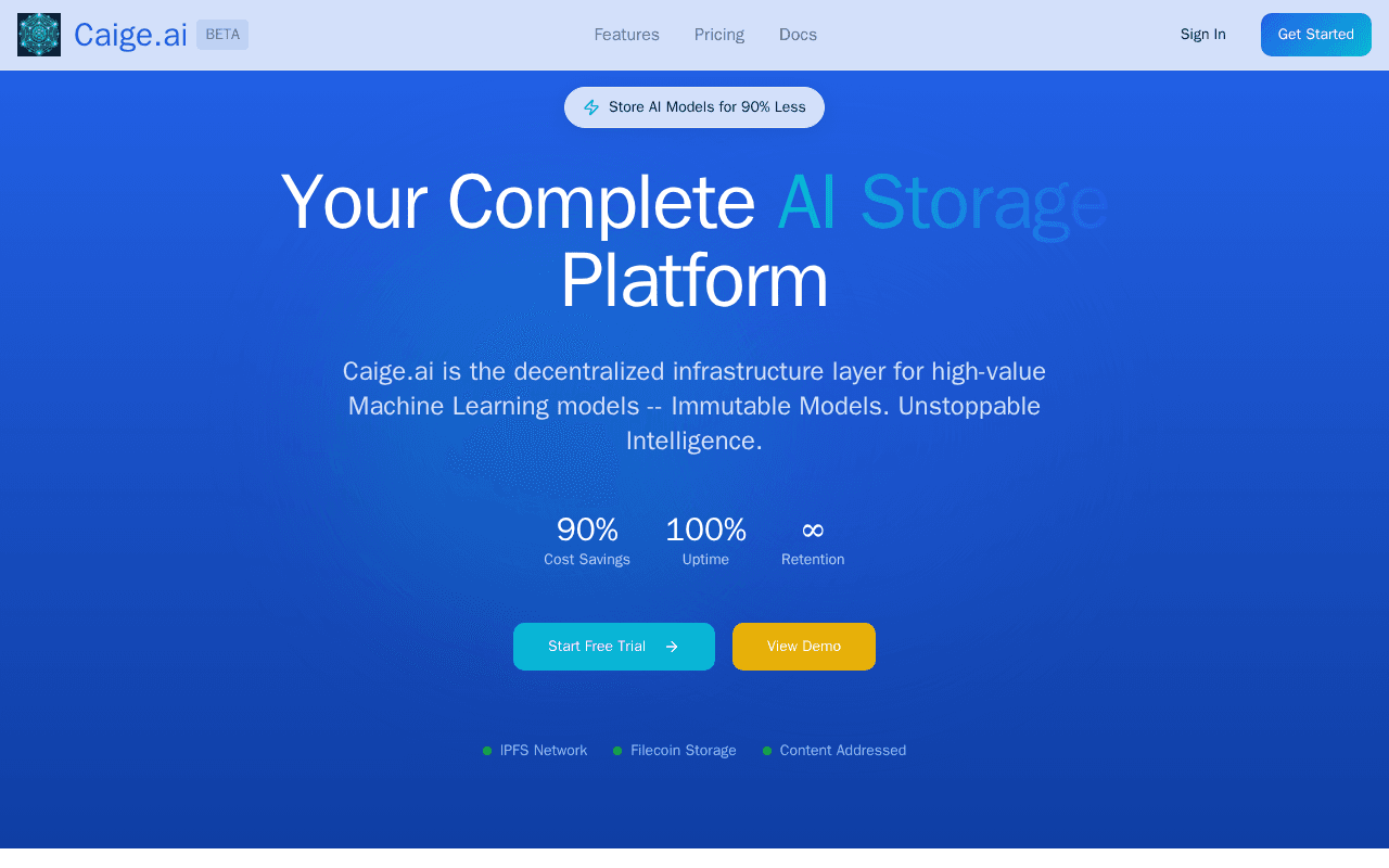 Screenshot of caige.ai