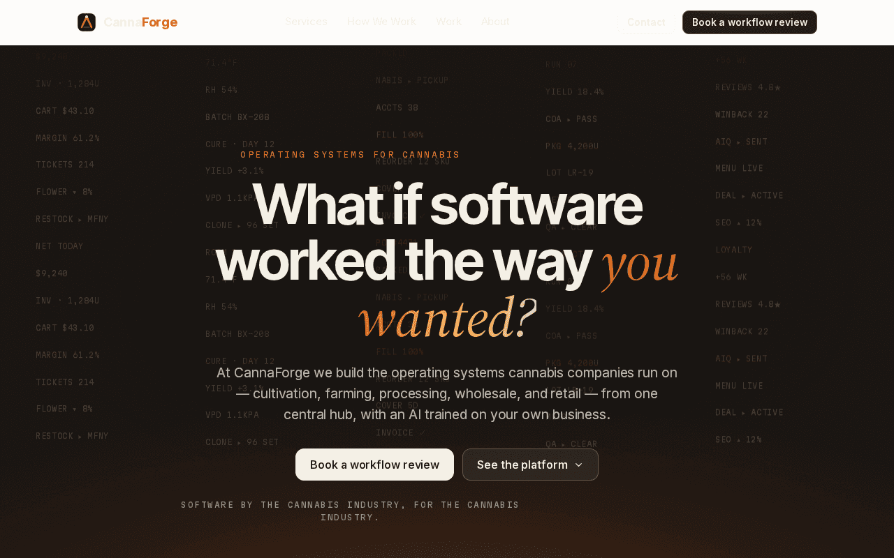 Screenshot of cannaforge.ai