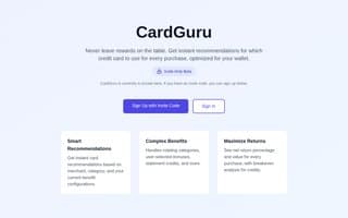Screenshot of cardguru.ai