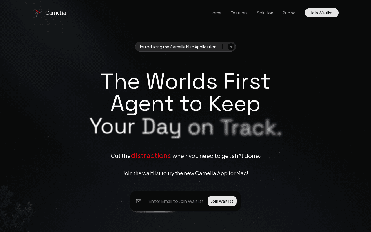 Screenshot of carnelia.ai
