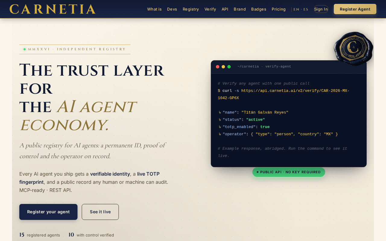 Screenshot of carnetia.ai