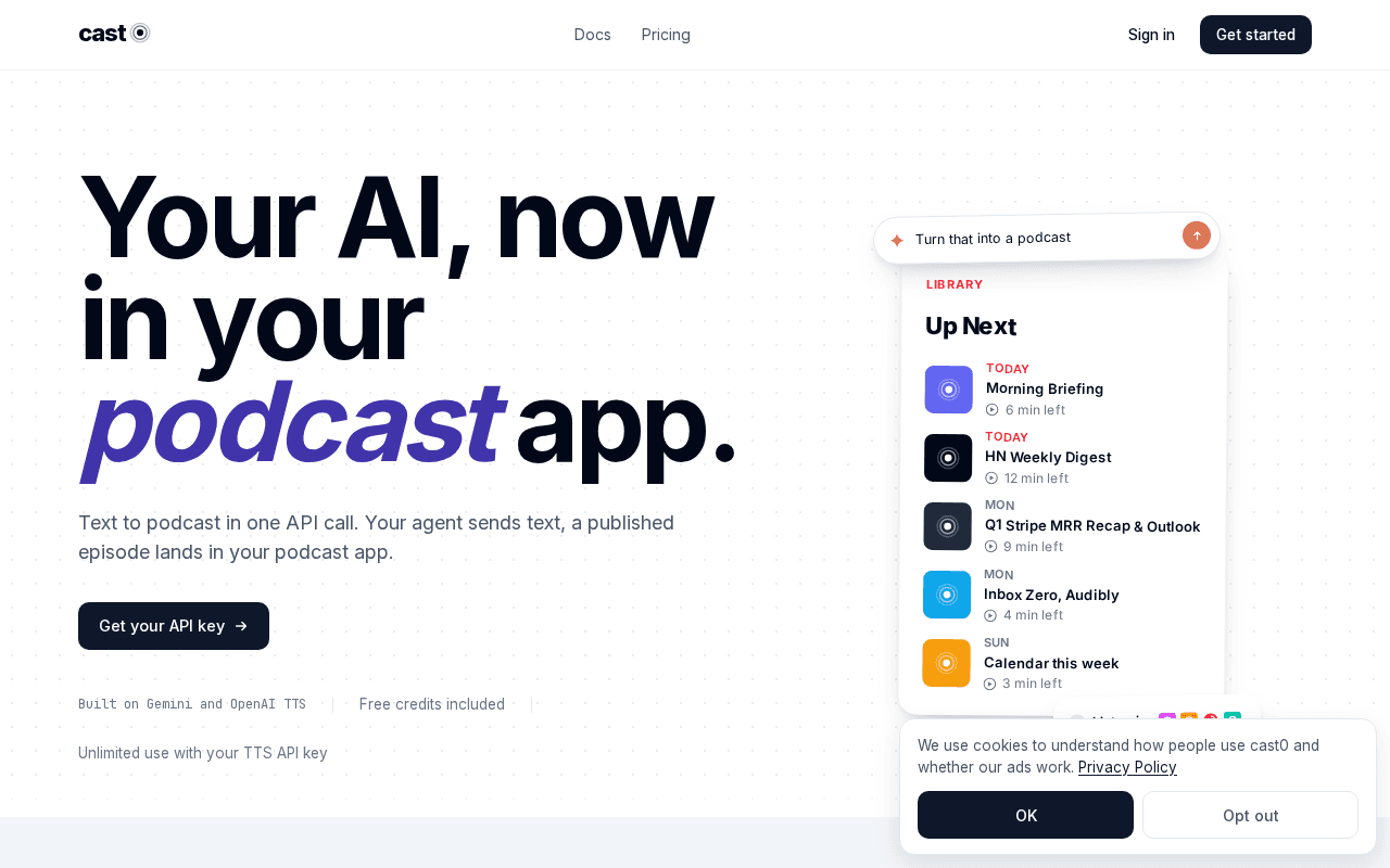 Screenshot of cast0.ai