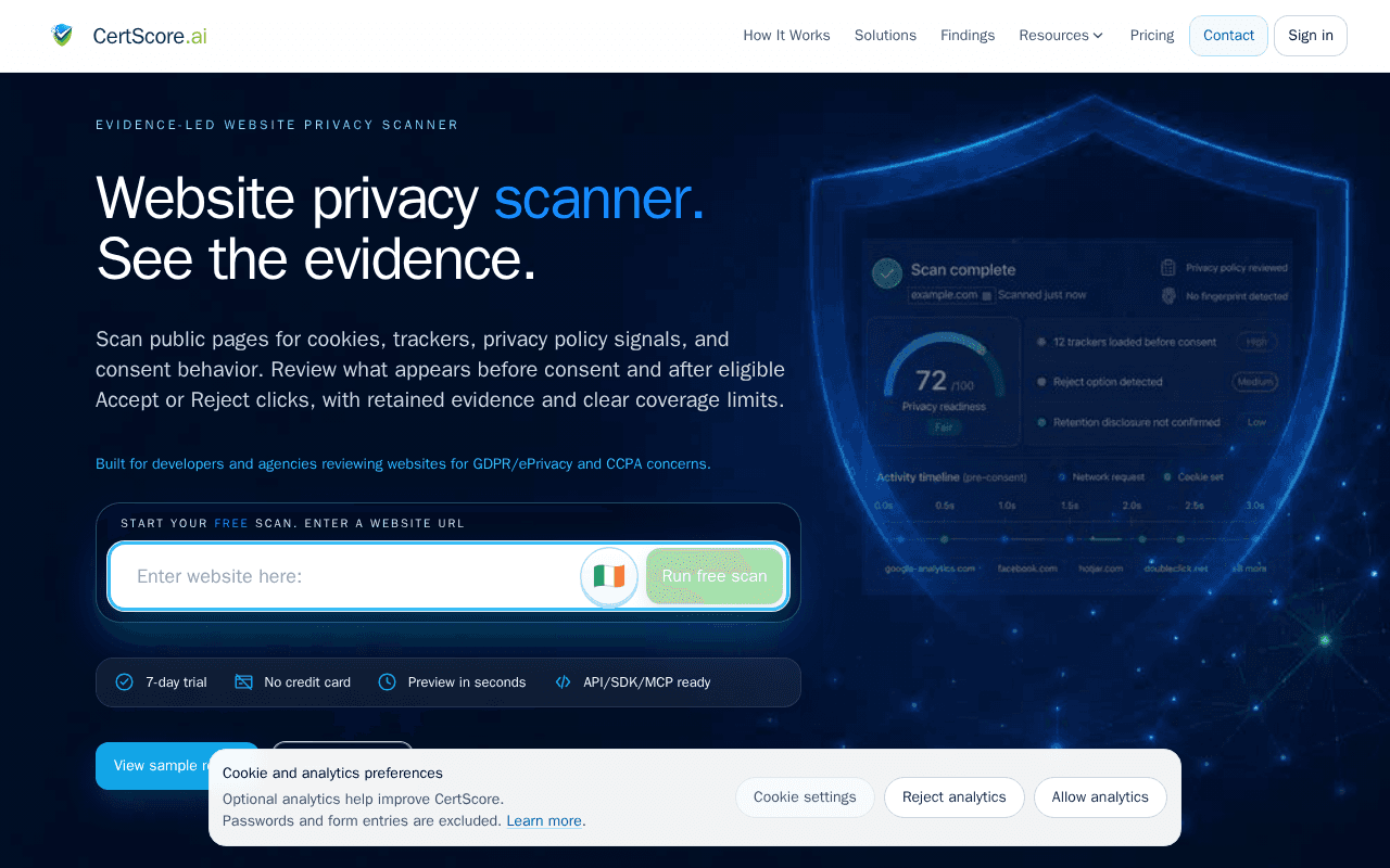 Screenshot of certscore.ai