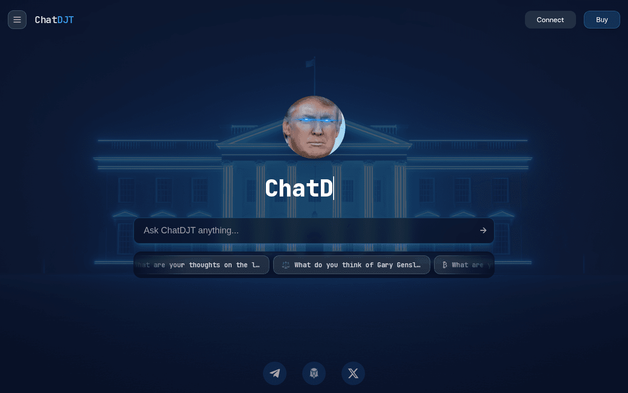 Screenshot of chatdjt.ai