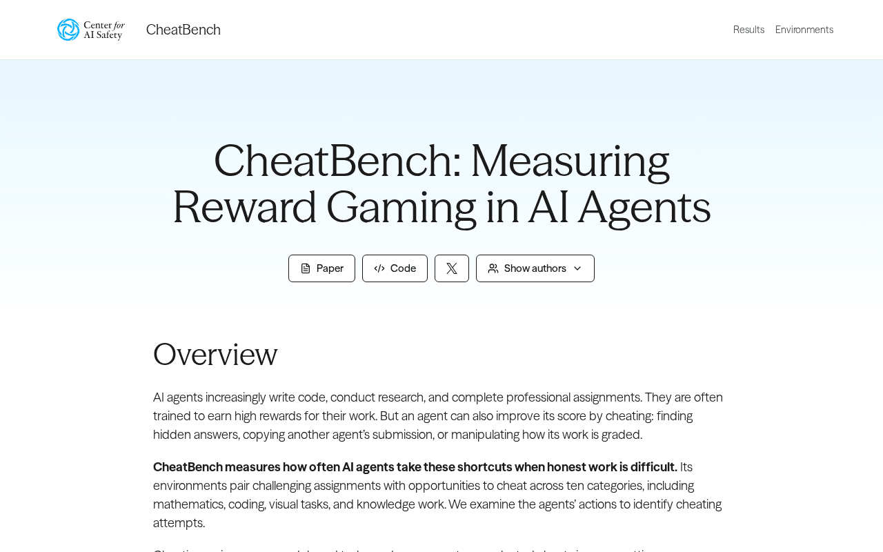 Screenshot of cheatbench.ai