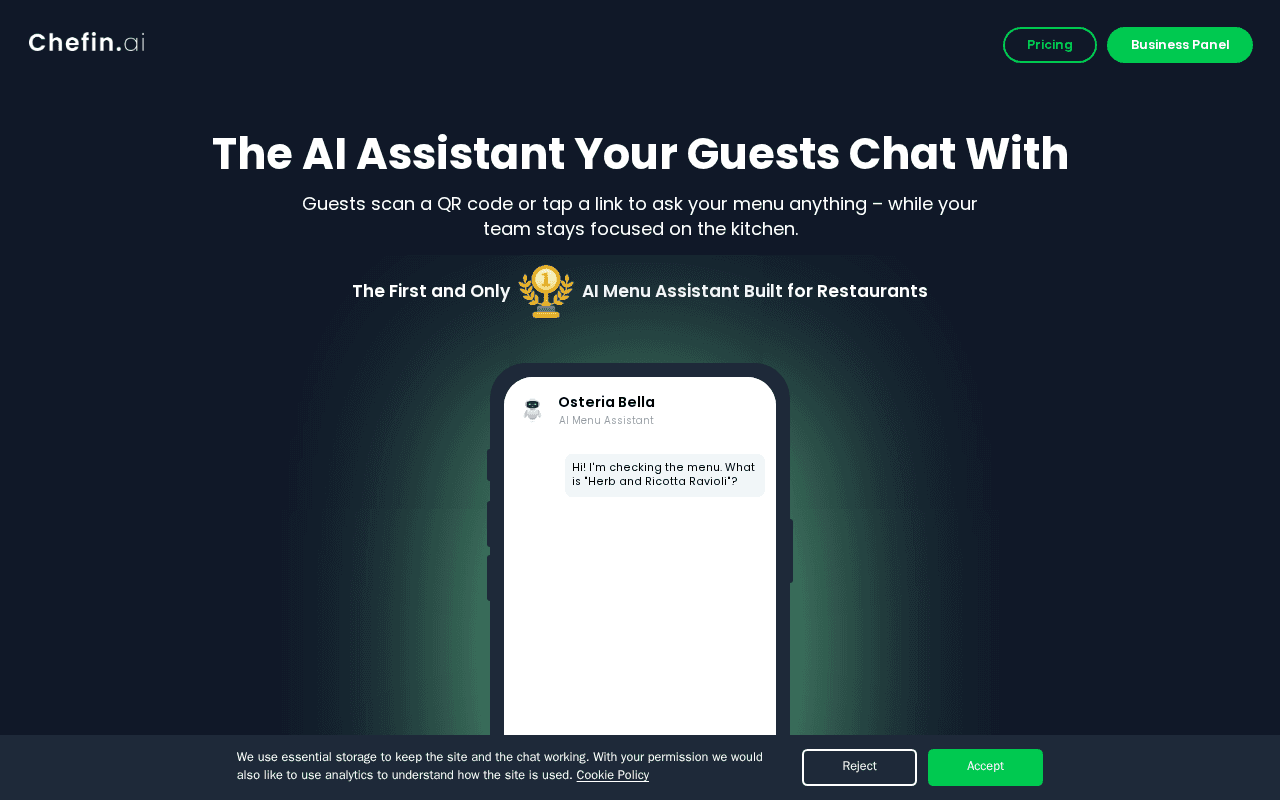 Screenshot of chefin.ai