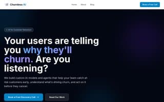 Screenshot of churnless.ai