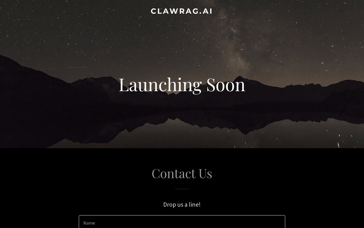 Screenshot of clawrag.ai