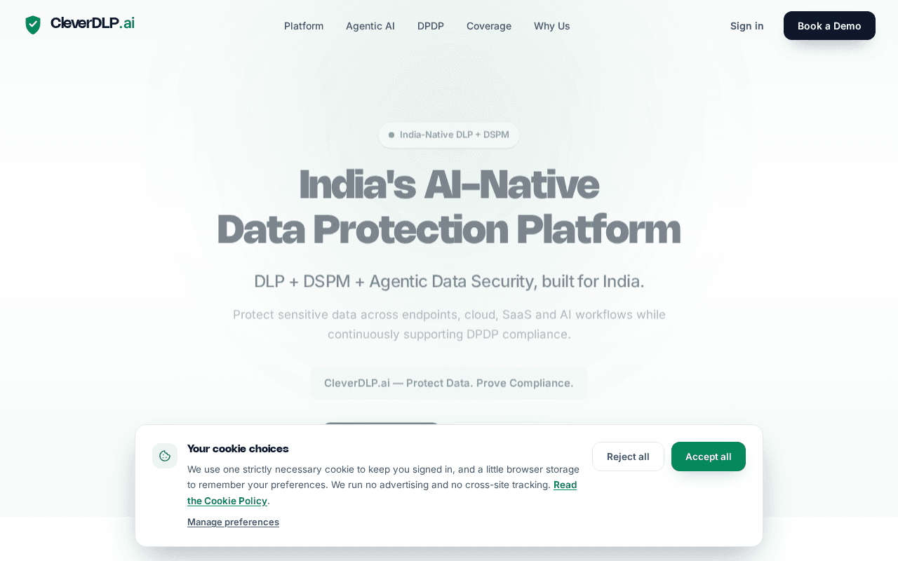 Screenshot of cleverdlp.ai