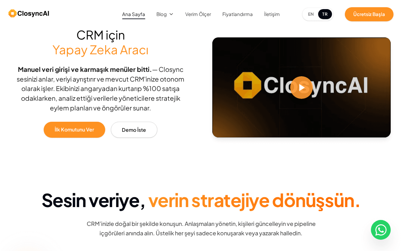 Screenshot of closync.ai